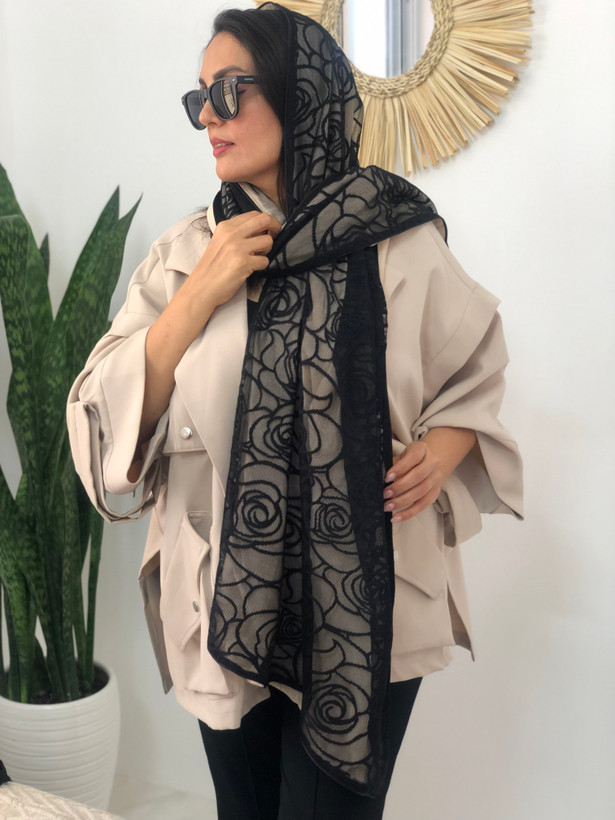 شال تور مخمل کوب آستر دار(۱۰۵۴)